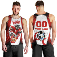 Personalized Turkey Football Grey Wolf Men Tank Top Turkish Mascot Soccer Ball Burst