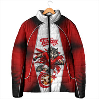 Personalized Turkey Football Grey Wolf Padded Jacket Turkish Mascot Soccer Ball Burst