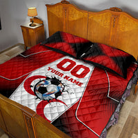 Personalized Turkey Football Grey Wolf Quilt Bed Set Turkish Mascot Soccer Ball Burst
