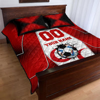 Personalized Turkey Football Grey Wolf Quilt Bed Set Turkish Mascot Soccer Ball Burst
