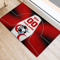 Personalized Turkey Football Grey Wolf Rubber Doormat Turkish Mascot Soccer Ball Burst