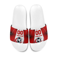 Personalized Turkey Football Grey Wolf Slide Sandals Turkish Mascot Soccer Ball Burst