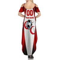 Personalized Turkey Football Grey Wolf Summer Maxi Dress Turkish Mascot Soccer Ball Burst