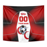 Personalized Turkey Football Grey Wolf Tapestry Turkish Mascot Soccer Ball Burst
