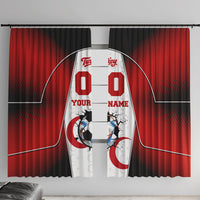 Personalized Turkey Football Grey Wolf Window Curtain Turkish Mascot Soccer Ball Burst