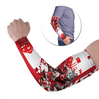 Personalized Turkey Football Arm Sleeves Turkish Flag Grey Wolf Skyline