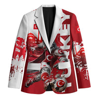Personalized Turkey Football Blazer Turkish Flag Grey Wolf Skyline