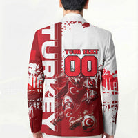 Personalized Turkey Football Blazer Turkish Flag Grey Wolf Skyline