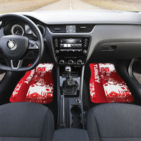 Personalized Turkey Football Car Mats Turkish Flag Grey Wolf Skyline