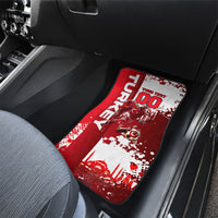 Personalized Turkey Football Car Mats Turkish Flag Grey Wolf Skyline