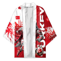 Personalized Turkey Football Kimono Turkish Flag Grey Wolf Skyline