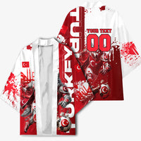 Personalized Turkey Football Kimono Turkish Flag Grey Wolf Skyline