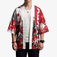 Personalized Turkey Football Kimono Turkish Flag Grey Wolf Skyline