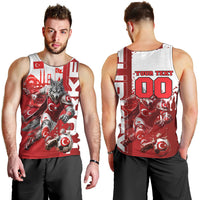 Personalized Turkey Football Men Tank Top Turkish Flag Grey Wolf Skyline