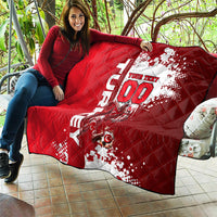 Personalized Turkey Football Quilt Turkish Flag Grey Wolf Skyline