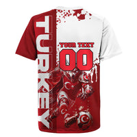 Personalized Turkey Football Rugby Jersey Turkish Flag Grey Wolf Skyline