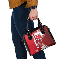 Personalized Turkey Football Shoulder Handbag Turkish Flag Grey Wolf Skyline