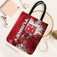Personalized Turkey Football Tote Bag Turkish Flag Grey Wolf Skyline