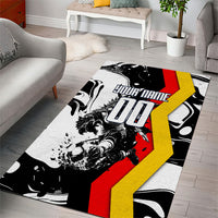 Personalized Germany Football 2026 Eagle Mascot Area Rug German Flag Heritage - Soccer Ball Burst