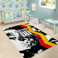 Personalized Germany Football 2026 Eagle Mascot Area Rug German Flag Heritage - Soccer Ball Burst