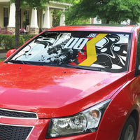 Personalized Germany Football 2026 Eagle Mascot Auto Sun Shade German Flag Heritage - Soccer Ball Burst