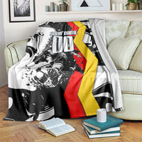 Personalized Germany Football 2026 Eagle Mascot Blanket German Flag Heritage - Soccer Ball Burst