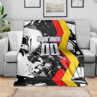 Personalized Germany Football 2026 Eagle Mascot Blanket German Flag Heritage - Soccer Ball Burst