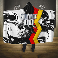 Personalized Germany Football 2026 Eagle Mascot Hooded Blanket German Flag Heritage - Soccer Ball Burst