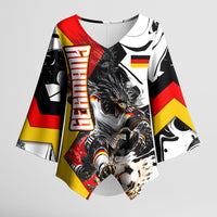Personalized Germany Football 2026 Eagle Mascot Kimono Sleeve Blouse German Flag Heritage - Soccer Ball Burst