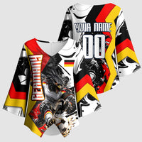 Personalized Germany Football 2026 Eagle Mascot Kimono Sleeve Blouse German Flag Heritage - Soccer Ball Burst