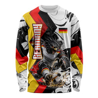 Personalized Germany Football 2026 Eagle Mascot Long Sleeve Shirt German Flag Heritage - Soccer Ball Burst