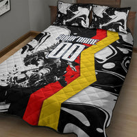 Personalized Germany Football 2026 Eagle Mascot Quilt Bed Set German Flag Heritage - Soccer Ball Burst