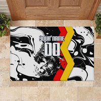 Personalized Germany Football 2026 Eagle Mascot Rubber Doormat German Flag Heritage - Soccer Ball Burst