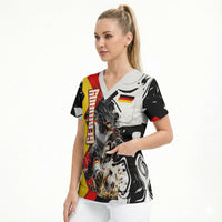 Personalized Germany Football 2026 Eagle Mascot Scrub Top German Flag Heritage - Soccer Ball Burst