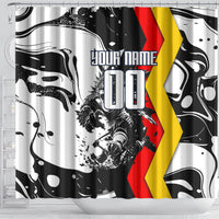 Personalized Germany Football 2026 Eagle Mascot Shower Curtain German Flag Heritage - Soccer Ball Burst