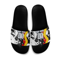 Personalized Germany Football 2026 Eagle Mascot Slide Sandals German Flag Heritage - Soccer Ball Burst