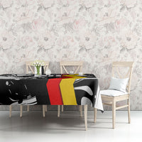 Personalized Germany Football 2026 Eagle Mascot Tablecloth German Flag Heritage - Soccer Ball Burst