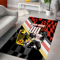 Personalized Germany Football Area Rug Deutschland Power Eagle Mascot - Championship Spirit
