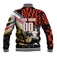 Personalized Germany Football Baseball Jacket Deutschland Power Eagle Mascot - Championship Spirit