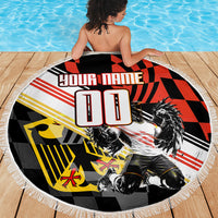 Personalized Germany Football Beach Blanket Deutschland Power Eagle Mascot - Championship Spirit
