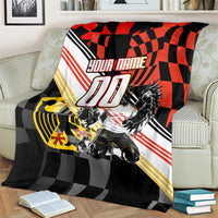Personalized Germany Football Blanket Deutschland Power Eagle Mascot - Championship Spirit