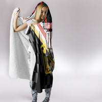 Personalized Germany Football Hooded Blanket Deutschland Power Eagle Mascot - Championship Spirit