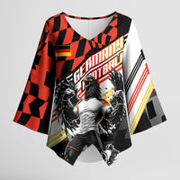 Personalized Germany Football Kimono Sleeve Blouse Deutschland Power Eagle Mascot - Championship Spirit