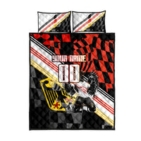 Personalized Germany Football Quilt Bed Set Deutschland Power Eagle Mascot - Championship Spirit