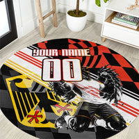 Personalized Germany Football Round Carpet Deutschland Power Eagle Mascot - Championship Spirit