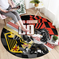 Personalized Germany Football Round Carpet Deutschland Power Eagle Mascot - Championship Spirit