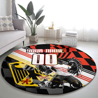 Personalized Germany Football Round Carpet Deutschland Power Eagle Mascot - Championship Spirit