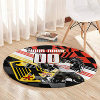 Personalized Germany Football Round Carpet Deutschland Power Eagle Mascot - Championship Spirit
