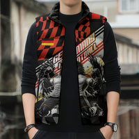 Personalized Germany Football Sleeveless Puffer Jacket Deutschland Power Eagle Mascot - Championship Spirit