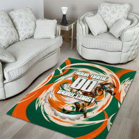 Personalized Ivory Coast Football Area Rug Les Elephants Swirl Pattern Heritage Mascot Art